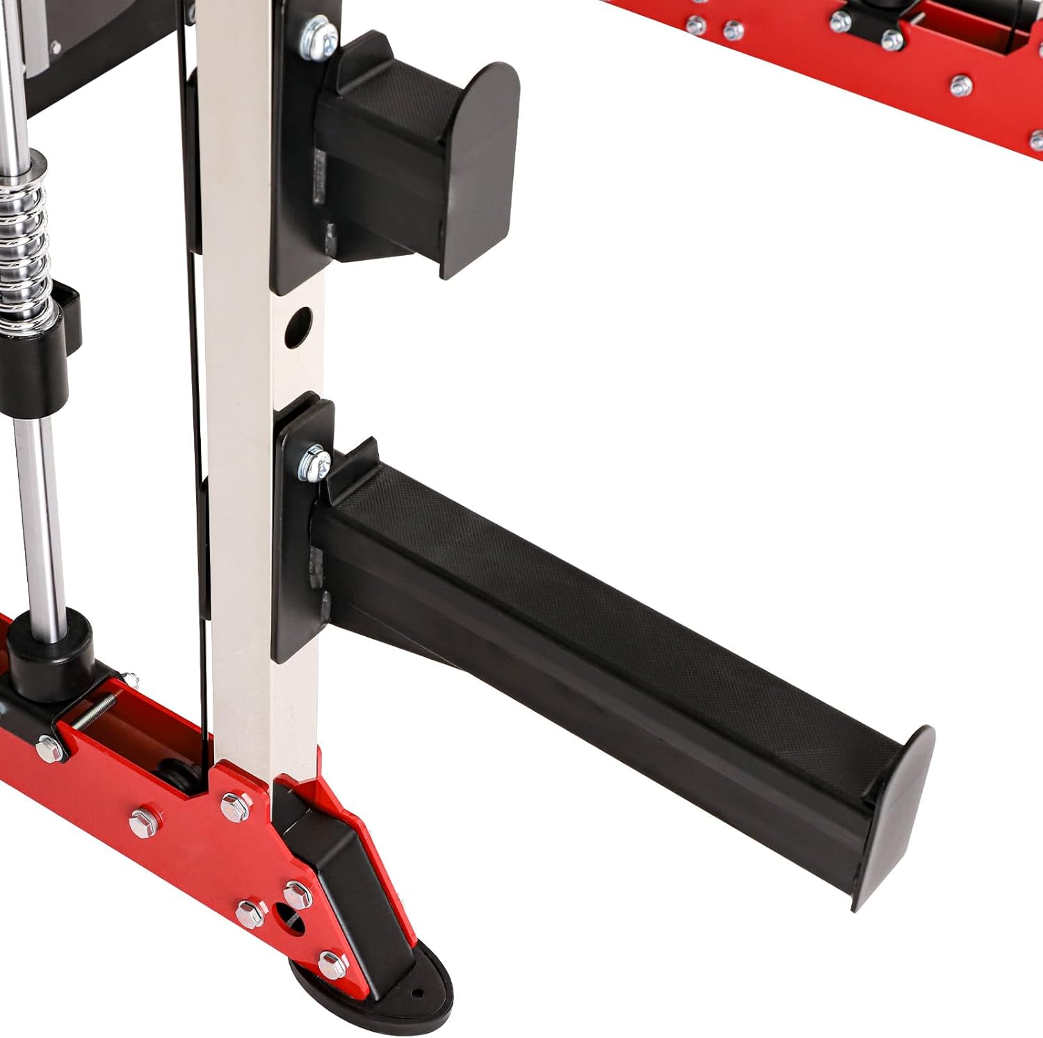 Altas Strength Home Gym Smith Machine with Pulley System Gym Squat Rack Pull Up Bar Upper Body Strength Training Leg Developer Light Commercial Fitness Equipment Included Accessories 3058