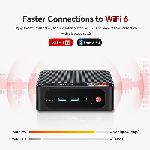 Beelink SER5 Mini PC, AMD Ryzen 5 5560U 6 Core(Up to 4.0GHz), 16GB DDR4 RAM 500GB NVMe M.2 SSD, RX Vega7, Mini Desktop Computer for Home/Office/Gaming