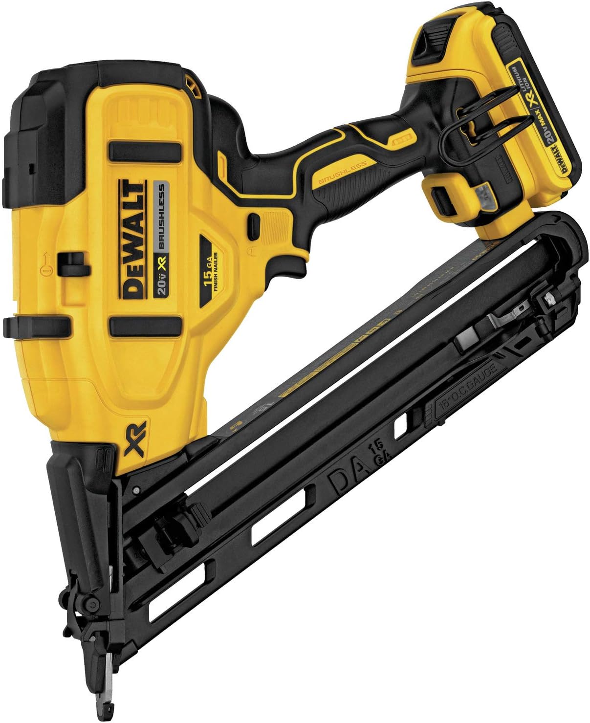 DEWALT DCN650D1 20V MAX XR 15 GA Cordless Angled Finish Nailer Kit