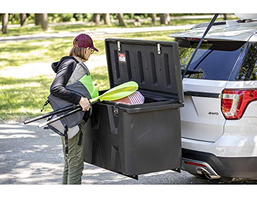 Buyers Products 1707020 Large Poly Hitch Mounted Cargo Carrier Multi-Purpose Utility Storage Bin Box, 23x51x26 Inches, Job Site Box, Camping, Storage and Organizer, Black