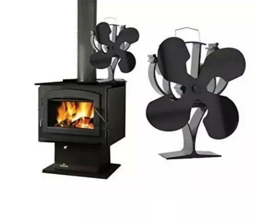 Voda New Designed 4 Blades Heat Powered Stove Fan for Wood/Log Burner/Fireplace