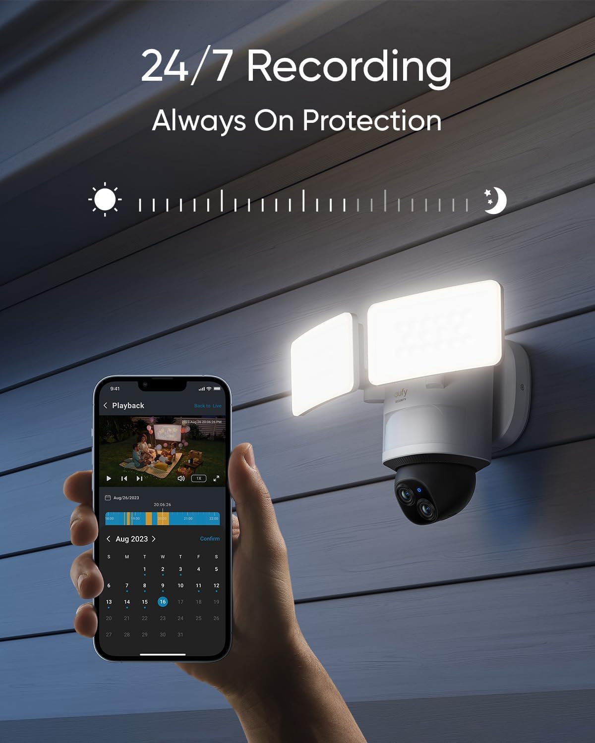 eufy Security S220 SoloCam 2-Cam Pack, Solar Security Camera, Wireless Outdoor Camera Floodlight Camera E340 Wired, 360° Pan and Tilt