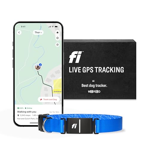 Fi Series 3 Smart Dog Collar - GPS Dog Tracker and Activity & Health Monitor, Waterproof, LED Light, Escape Alerts, Nationwide Coverage [Free 1 Year Membership] (Pink, Medium)