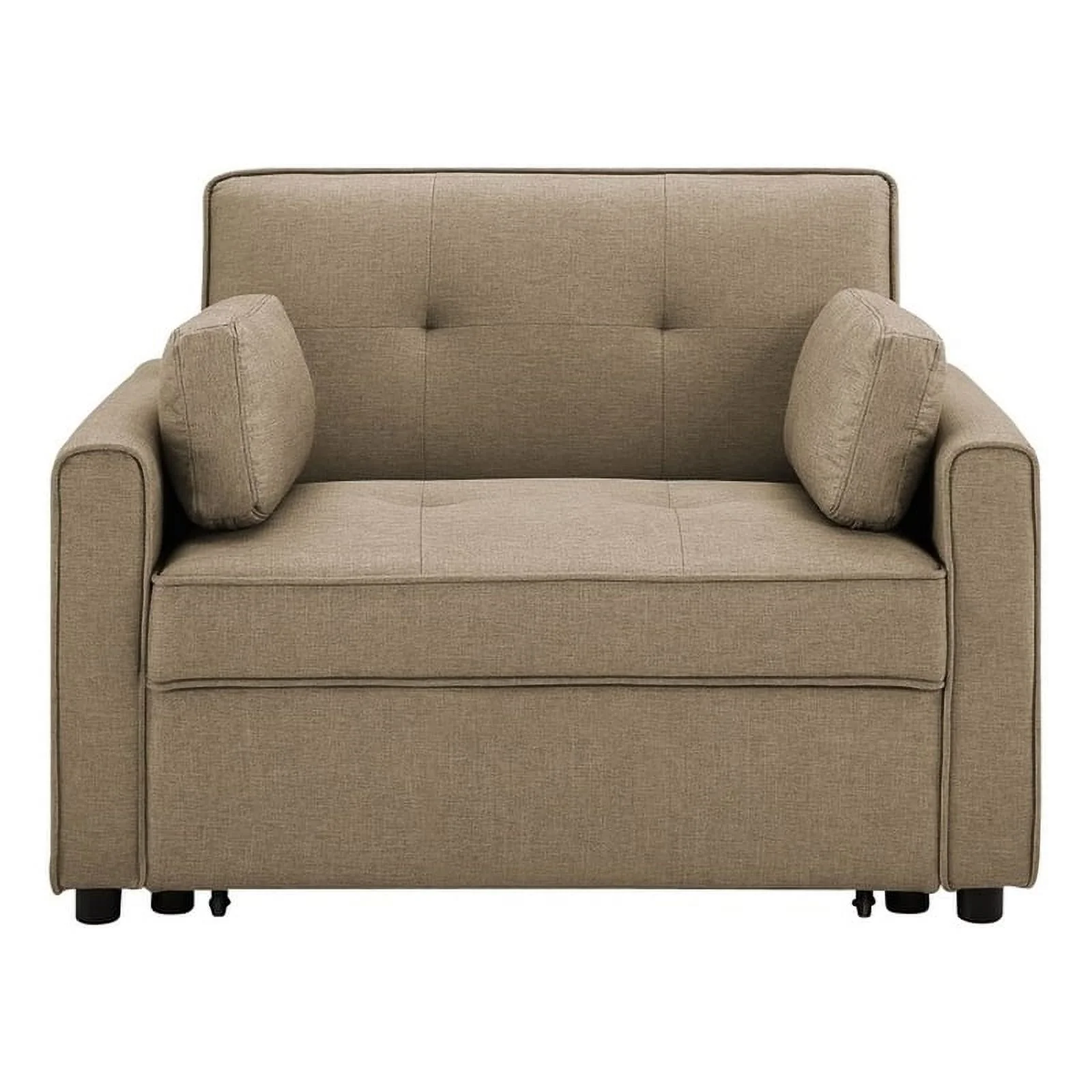 Serta Carlton Twin Convertible Sleeper in Tan Brown Fabric Upholstery