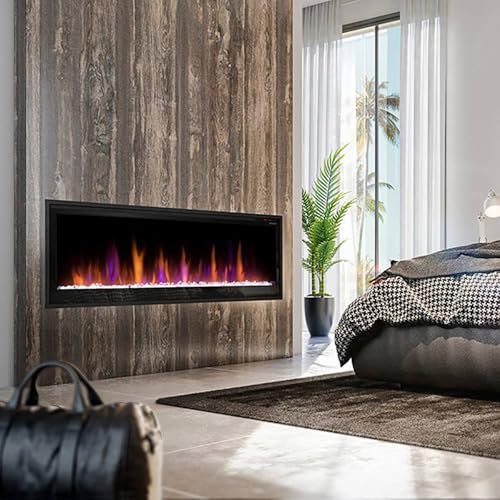 Dimplex 36 Inch Slim Built-in Linear Electric Fireplace | Shallow 4-Inch Depth with Multi-Fire Color Technology, Remote and Acrylic Crystal Ember Bed Included - Sits Flush in Most Home Frames