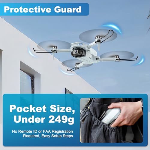 Drone with Camera, 2K HD FPV Drone with Brushless Motor, Altitude Hold, Gesture Selfie, 3D Flips, Waypoint Fly, One Key Take Off/Landing, Foldable Mini Drones for Adults and Beginners