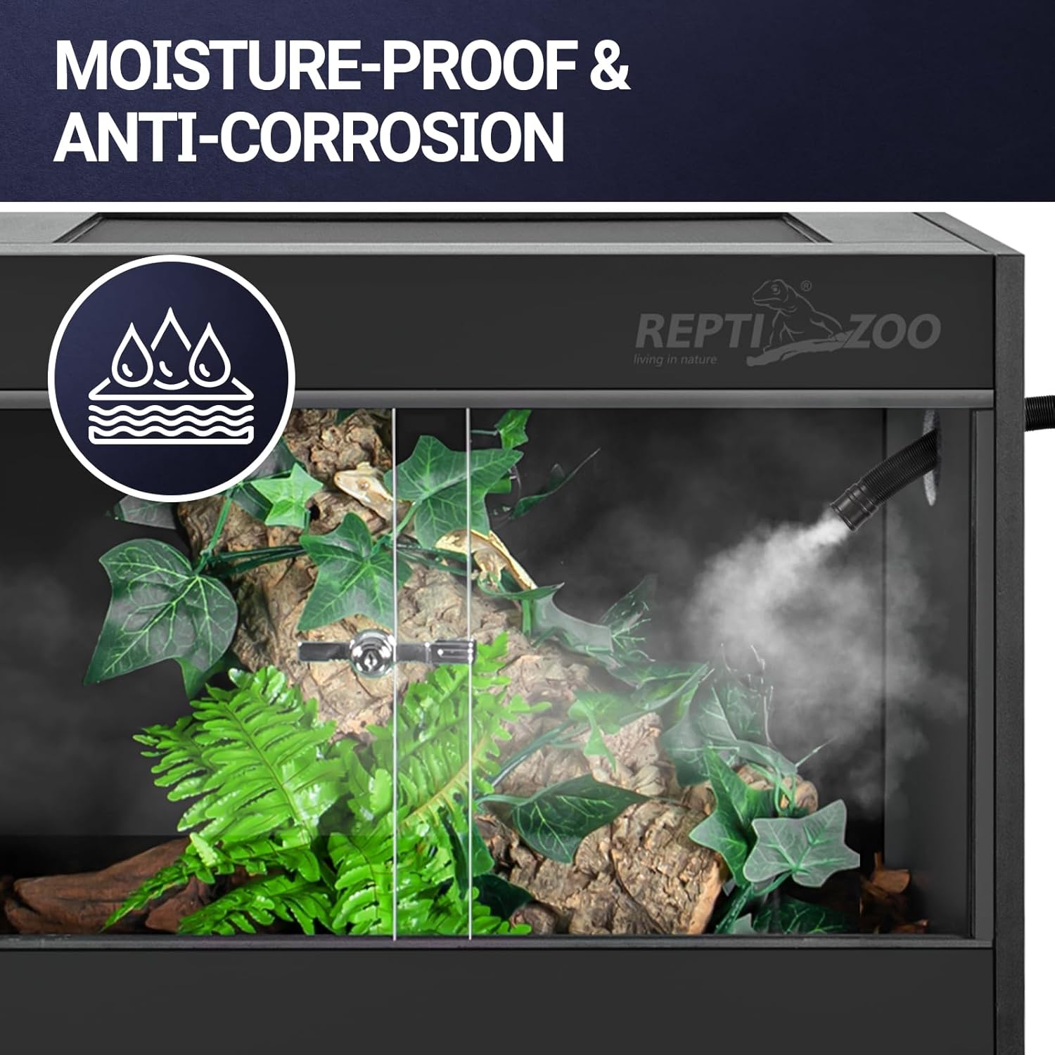 REPTI ZOO 68 Gallon PVC Reptile Terrarium 48x18x18” and Bearded Dragon Basking Platform