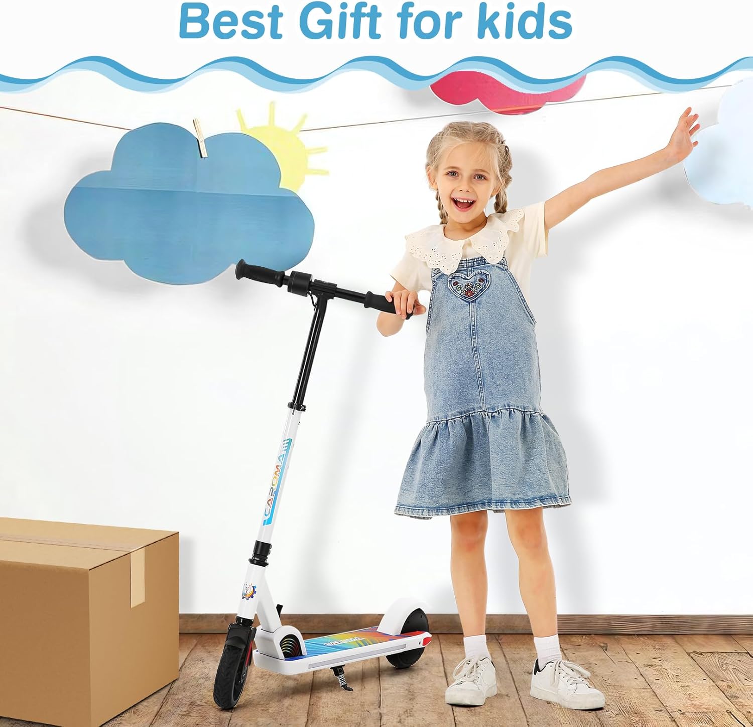 Electric Scooter, Electric Scooters, Electric Scooter for Kids 6-15 Years Old, LED Display, Electric Scooter with Adjustable Speed and Height, Foldable Kids Electric Scooter