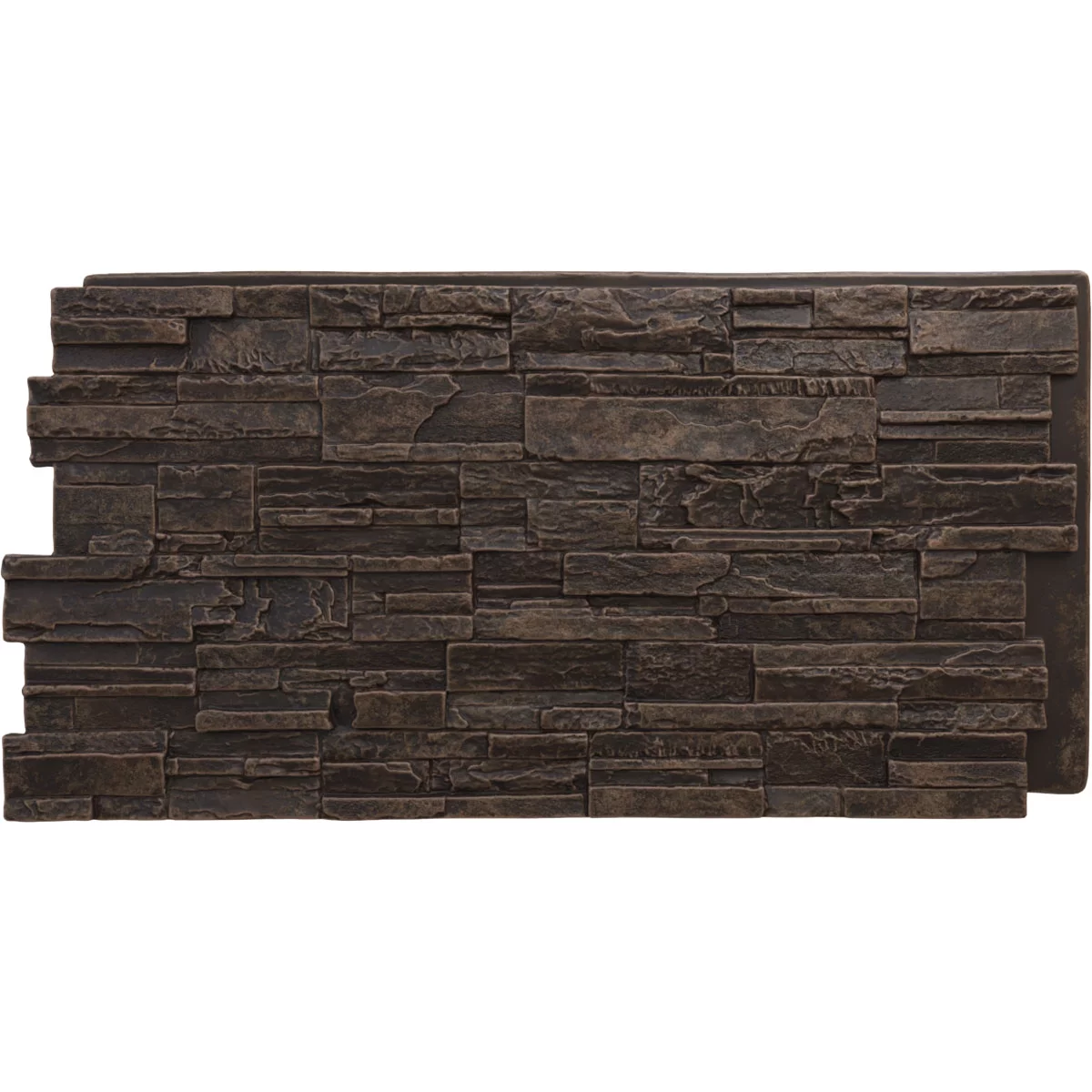 Ekena Millwork 48 5/8"W x 24 3/4"H x 1 1/4"D Cascade Stacked Stone, StoneWall Faux Stone Siding Panel, Alder Creek