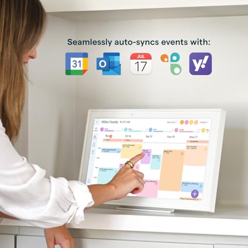 Skylight Calendar: 15-inch Wall Planner Digital Calendar & Chore Chart, Smart Touchscreen Interactive Display for Family Schedules – Wall Mount Included, Great for Organizing Your 2025 Calendar