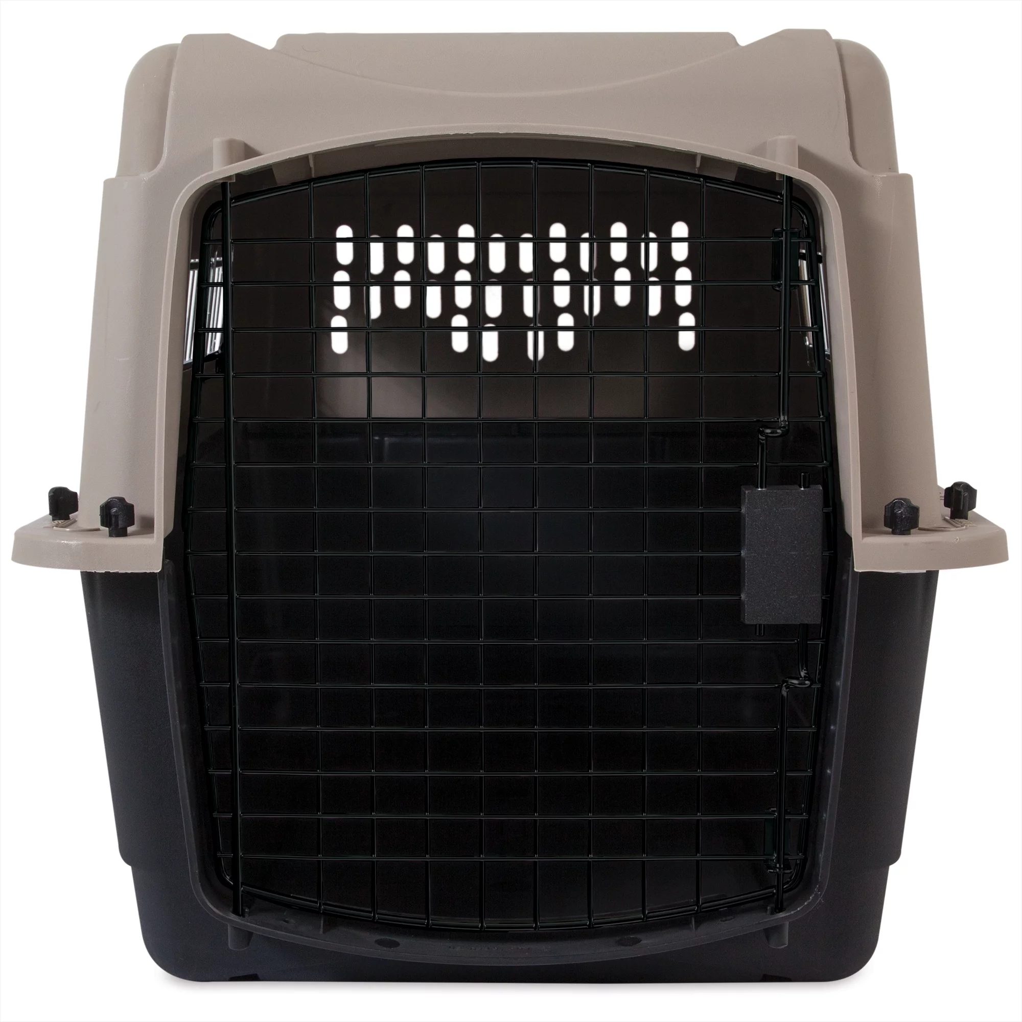 Petmate® Ultra Vari Plastic Travel Dog Kennel 28" for Small to Medium Pets 25-30 lbs, Taupe/Black