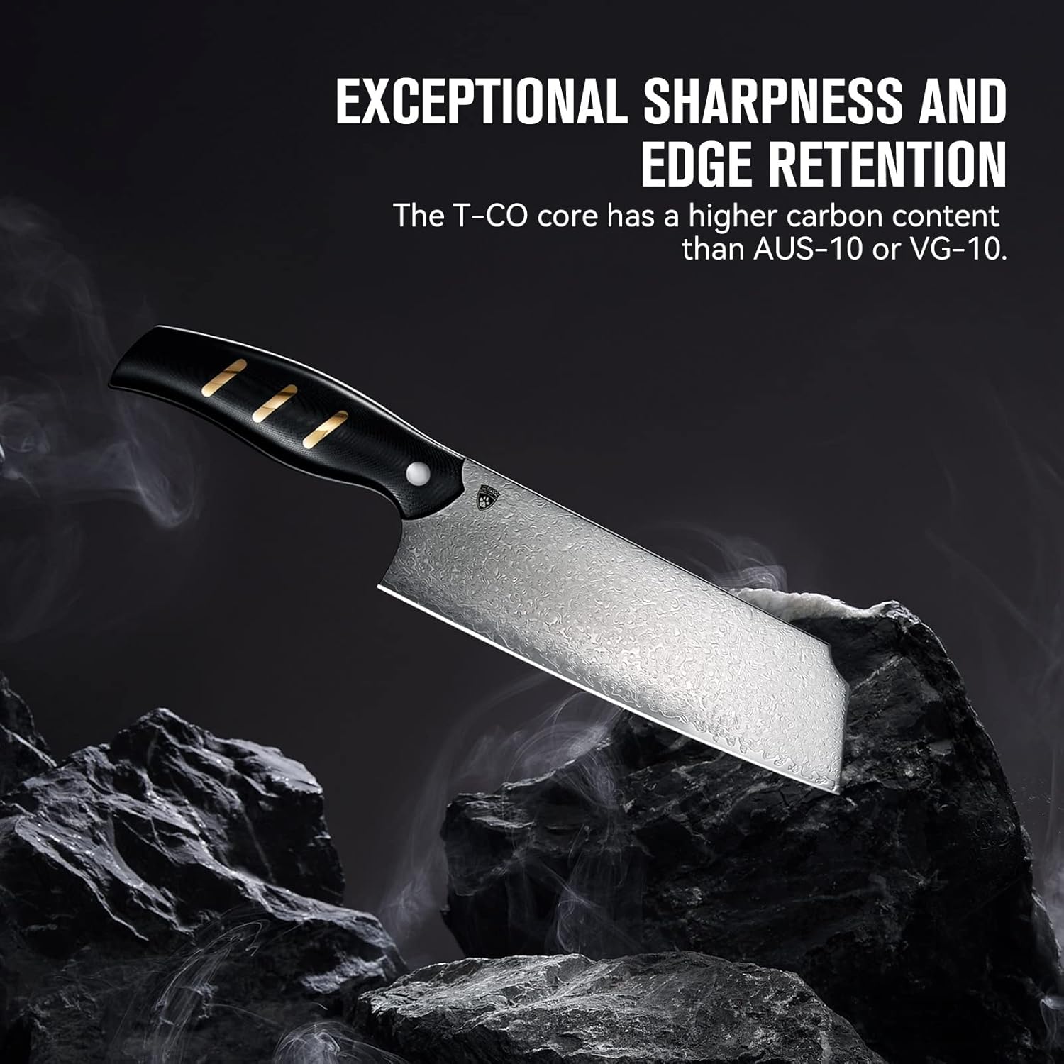 Chef's Knife, OREMAKE 7-INCH NAKIRI Kitchen Knife, Japanese Damascus Steel 69-Layer Forged, With High Carbon Content, With Ergonomic Brass-Accented G10 Handle, Sheepdog Knife Series，Gift For Family.