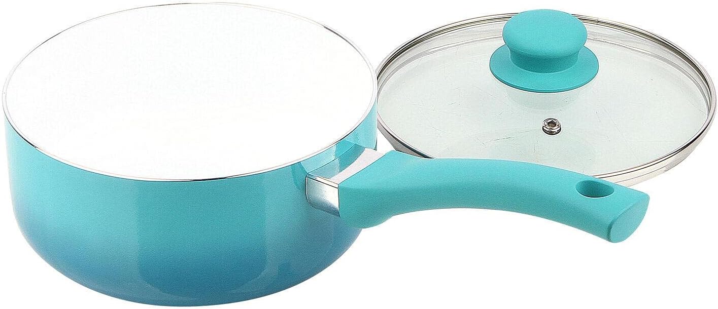Ceramic Nonstick 12 Piece Cookware Set,Teal Ombre Pots and pans set Kitchen cookware sets Cast iron pan Cookware sets Pots and pans Nonstick pan Cast iron skillets,Blue,4378695