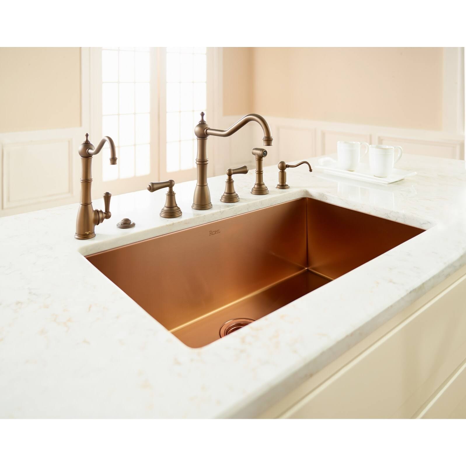 Rohl AS550 Waste Disposal Control Box with Air Switch Button - Unlacquered Brass
