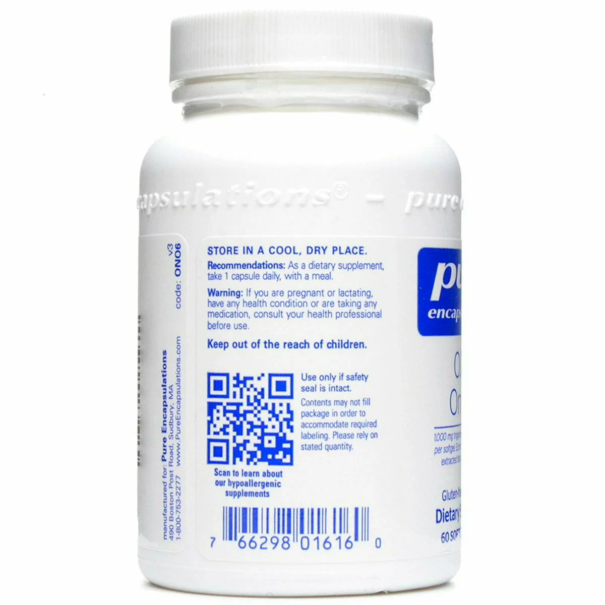 ONE Omega by Pure Encapsulations - Kansas Nuitrition - HNZSDS