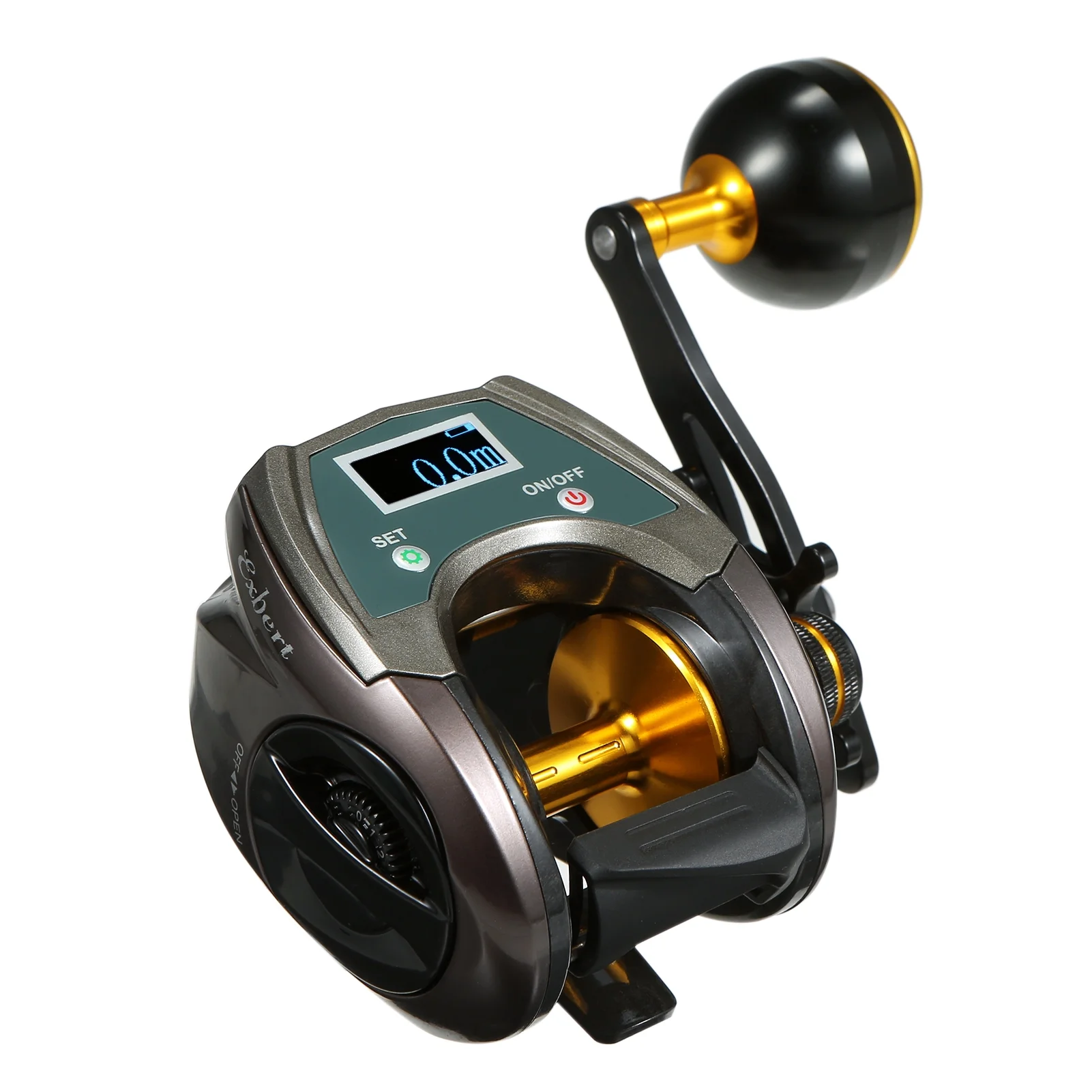 EXBERT USB Rechargeable Carbon Fiber Baitcasting Reel 9+1BB Fishing Reel with Display High Speed 6.4: 1 Gear Ratio Magnetic Brake System Baitcaster Reel For Right Hand