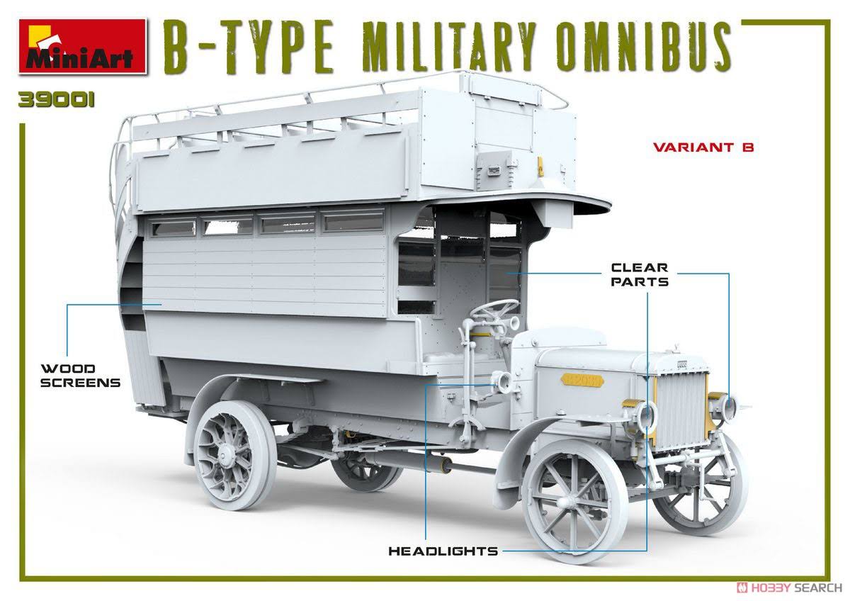Miniart 1/35 Scale B-Type Military OMNIBUS- Model Kit #39001