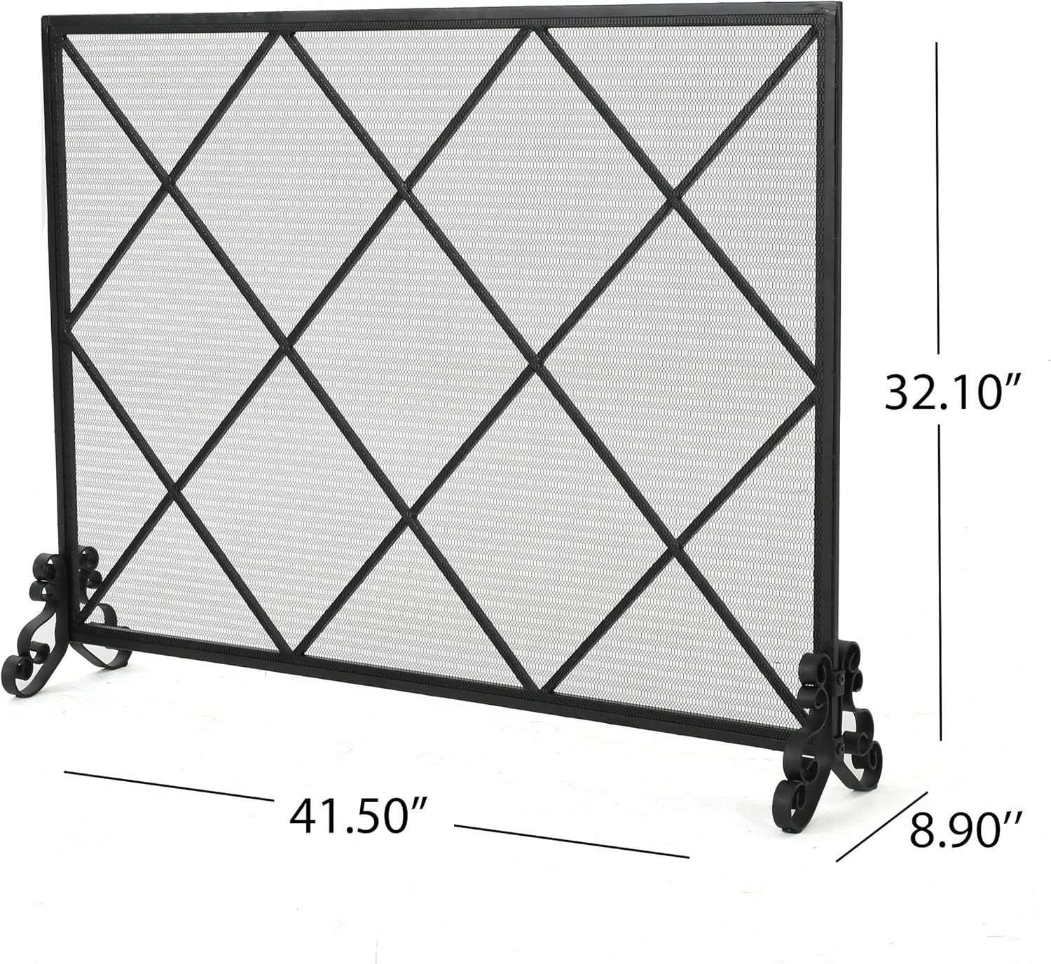 Christopher Knight Home Howell Single Panel Iron Fireplace Screen, Black