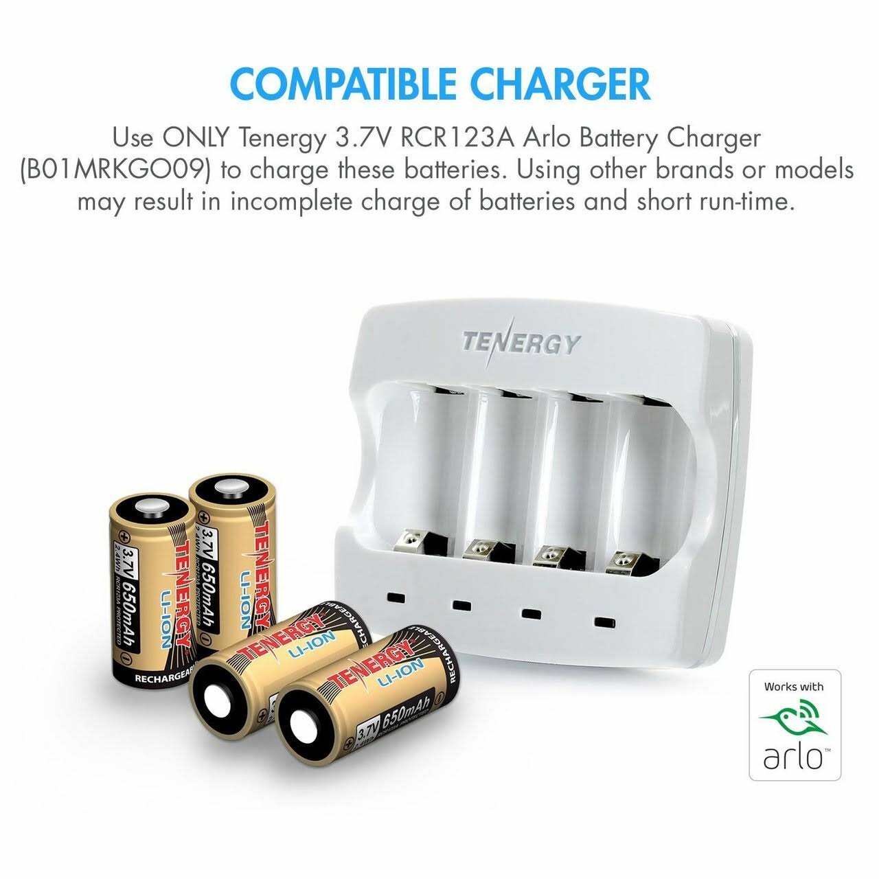 Rechargeable Batteries (24-Pack) Arlo Certified Li-ion 3.7V 650mAh for Arlo Smart Security Camera, UL u0026 Un Certified