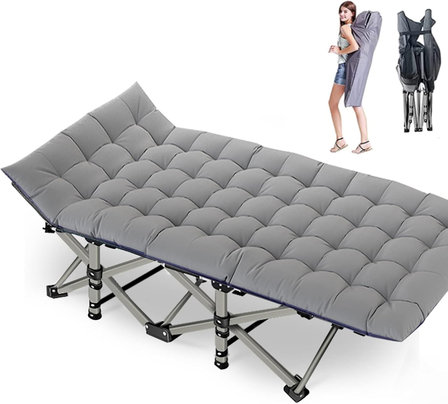 Folding Camping Cots for Adults Heavy Duty cot with Carry Bag, Portable Sleeping Bed for Camp Office Use Outdoor Cot Bed for Traveling