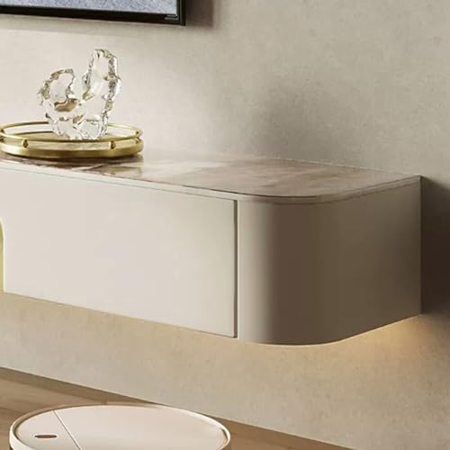 TV Floating Cabinet Modern Floating TV Stand with Slate Tabletop, Wall Mounted TV Shelf Entertainment Center, Floating Media Console Wood Storage Hutch Under TV for Living Room, 70.8/78.7 Inch, Fully