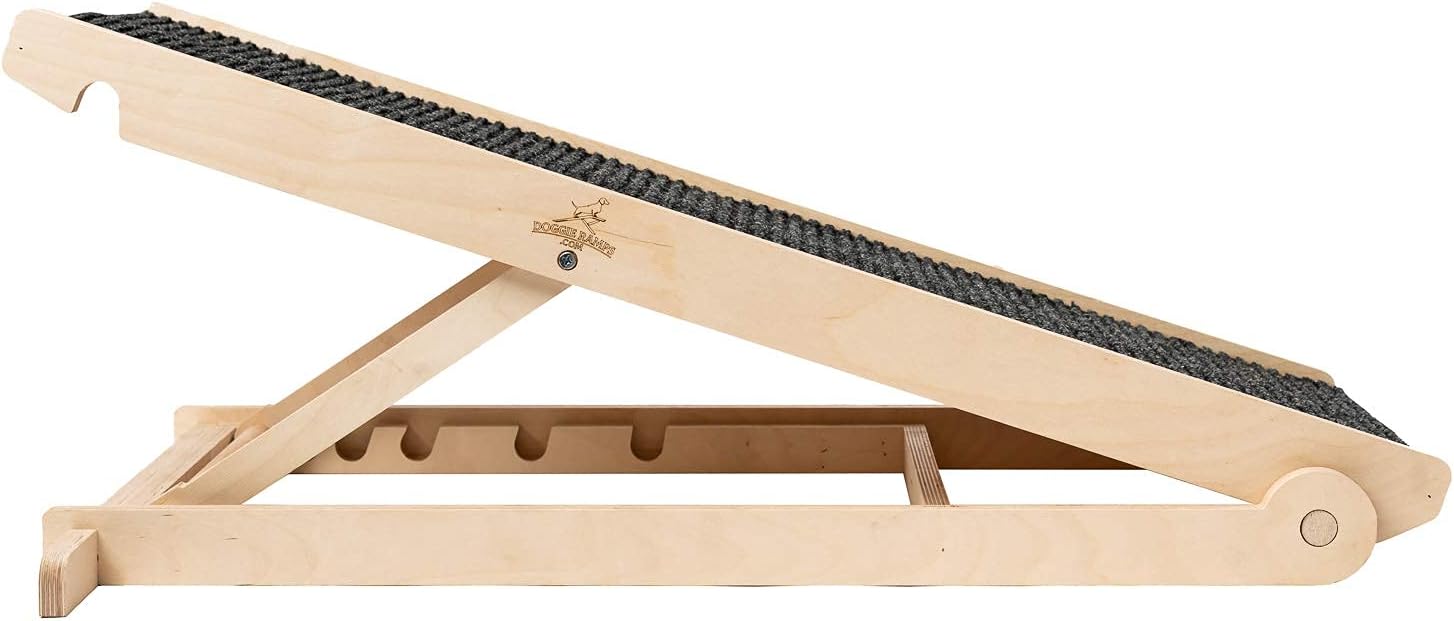 USA Made Adjustable Pet Ramp for All Dogs and Cats - for Couch or Bed with Paw Traction Mat - 40" Long and Adjustable from 14” to 24” - Rated for 200LBS - Great for Small and Older Animals