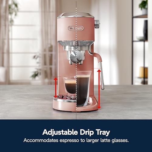 De'Longhi Dedica Duo Compact Espresso Machine - Cold Brew Coffee Maker with Milk Frother Wand- for Espresso, Hot & Iced Coffee, Cappuccinos, Lattes & Home Barista Brewing, Stainless Steel