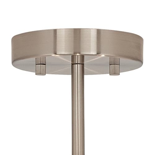 Possini Euro Design Ava Modern Ceiling Light Semi-Flush Mount Fixture Brushed Nickel 14" Wide 5-Light Cream Textured Fabric Drum Shade for House Bedroom Hallway Living Room Bathroom Dining Kitchen