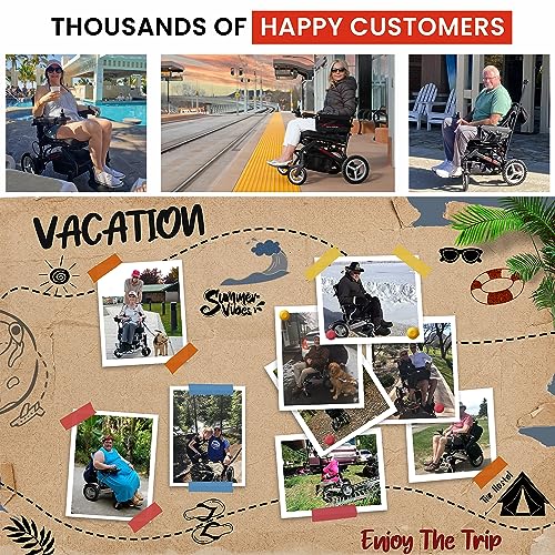 DASH by Travel Buggy - World's Lightest Folding Electric Wheelchair - Weighs just over 40 lbs - 9.5 mi Cruise Range - 19" Seating Width - Serviced from USA (Red)