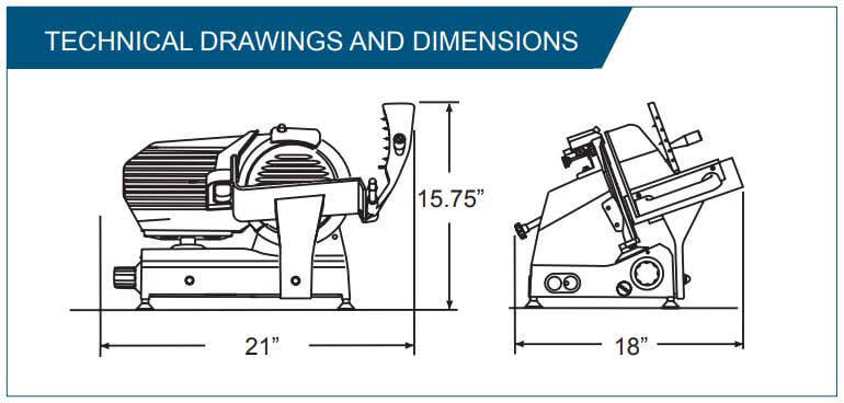 Omcan Hbs-250 10 in. Commercial Food Slicer