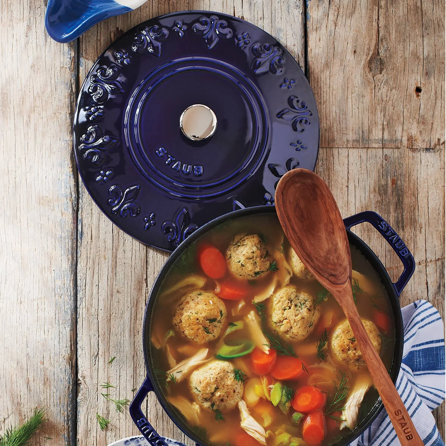 Staub Fleur-de-lis Oven, 3.75 Qt., Marin