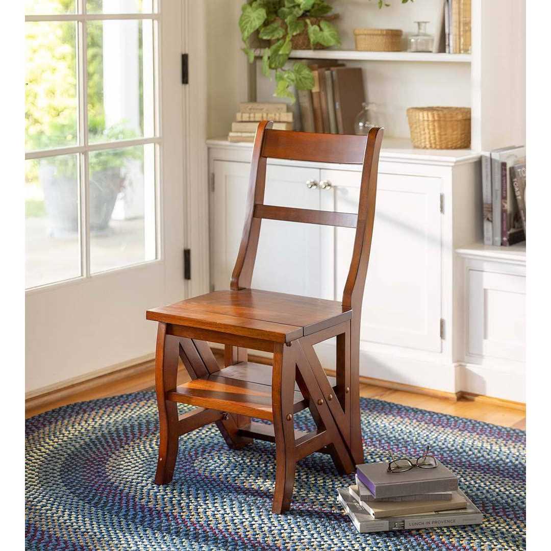 3 Step Wood Folding Small Step Ladder Plow &amp; Hearth - Shop Hardware Tools Online Store
