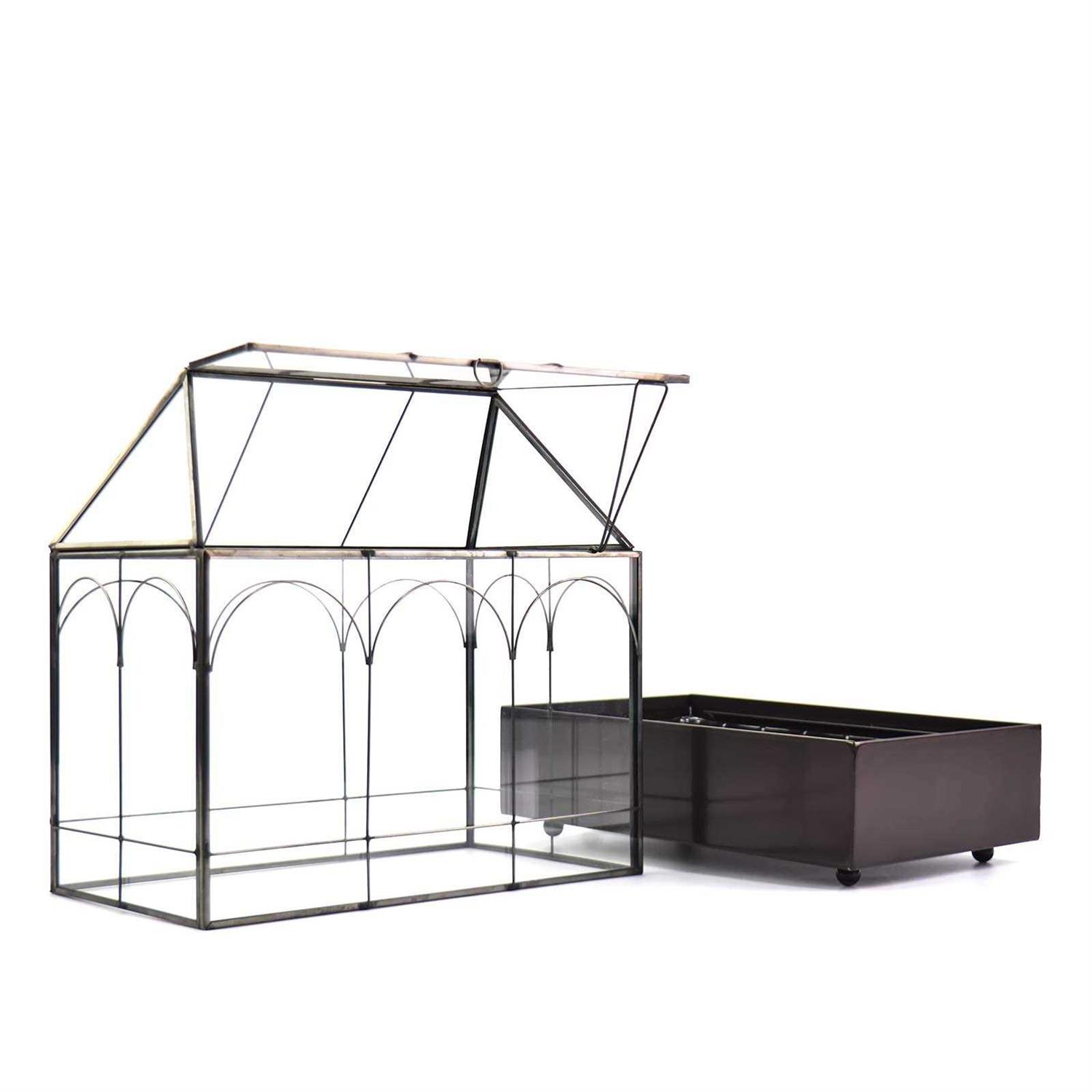 YIMORENcE V Large Tall glass Plant Terrarium – House Succulent Terrarium Kit with Lip and Tray - Pet Supplies online store