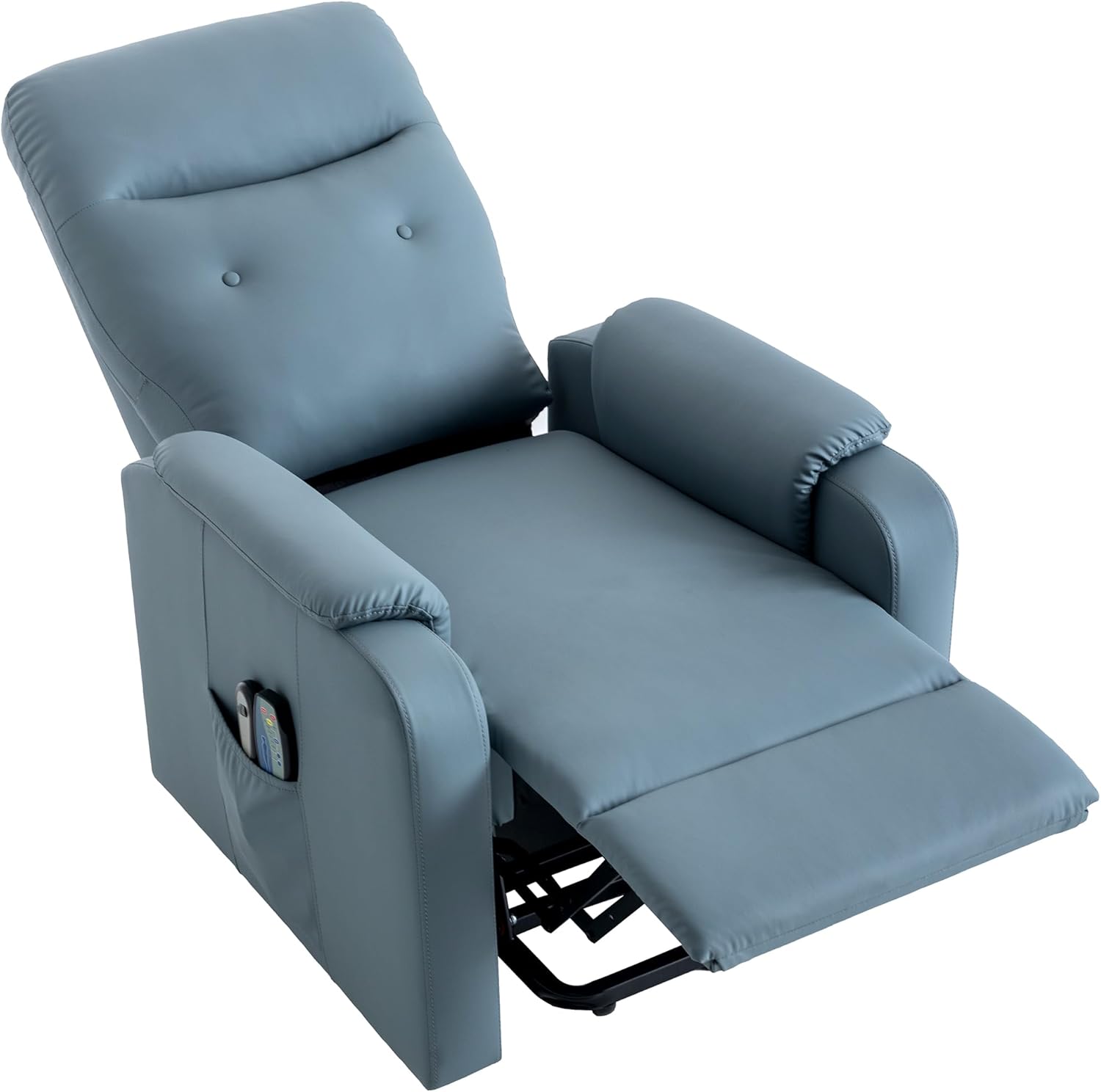 Power Lift Chair for Elderly, Home Theater Seating Lazy Boy Reclinerchair with Adjustable Heated Massage, Heavy Duty Electric Recliner with Side Pockets, for Adults and Seniors, F-Blue