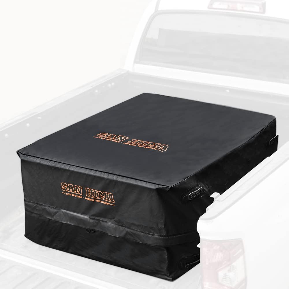 Truck Cargo Bed Bag with Cargo Net-FieryRed 100% Waterproof Heavy Duty Truck Bed Storage Bag, 8 Rubber Handles Fits Any Truck, Size: 50 L x 40 W x 22 H (26 Cubic Feet)