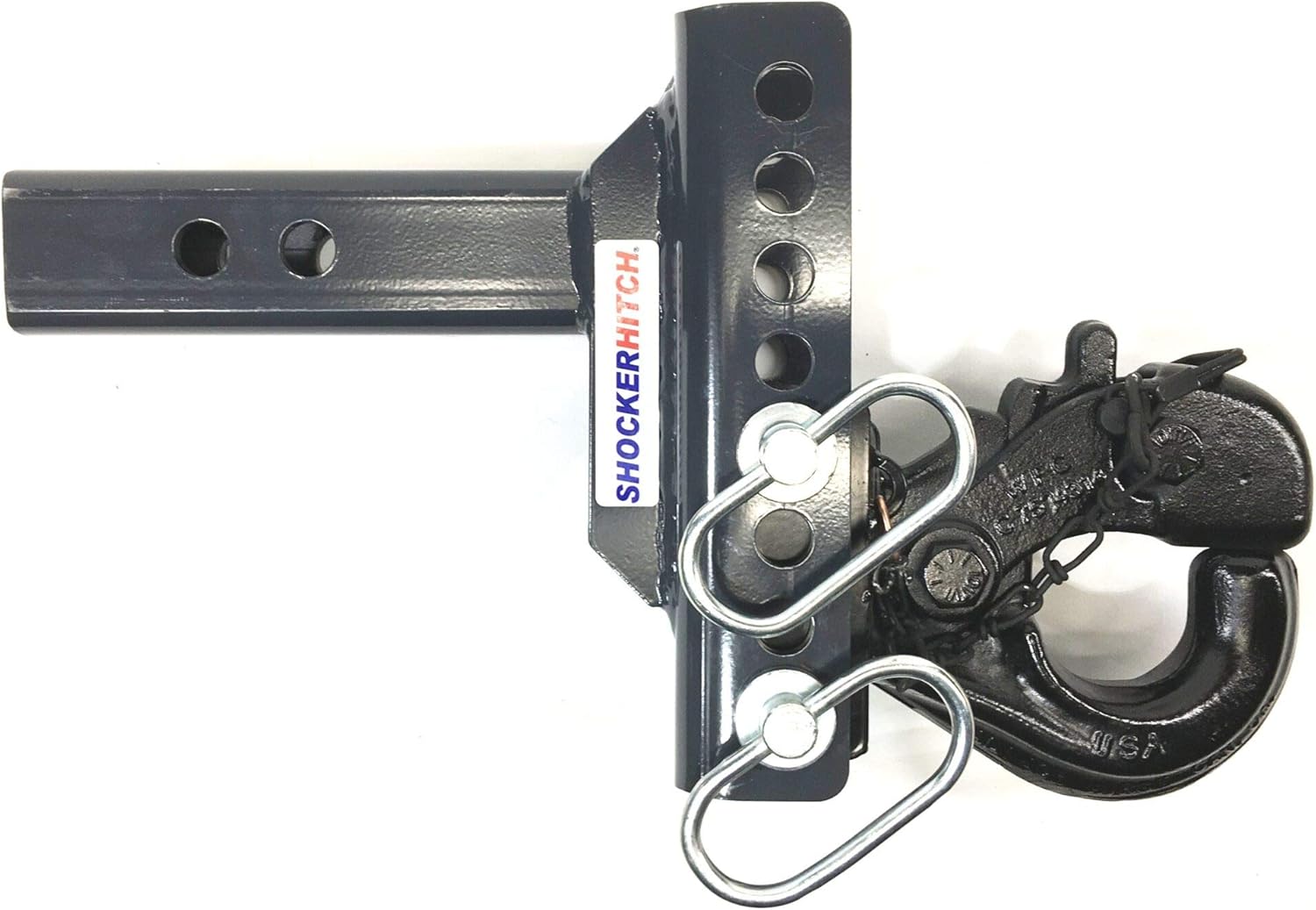 Shocker XR Pintle Hook Drop Ball Mount 1-1/2" Rise to 6-1/2" Drop - 12,000 lbs, Fits 2" Hitch