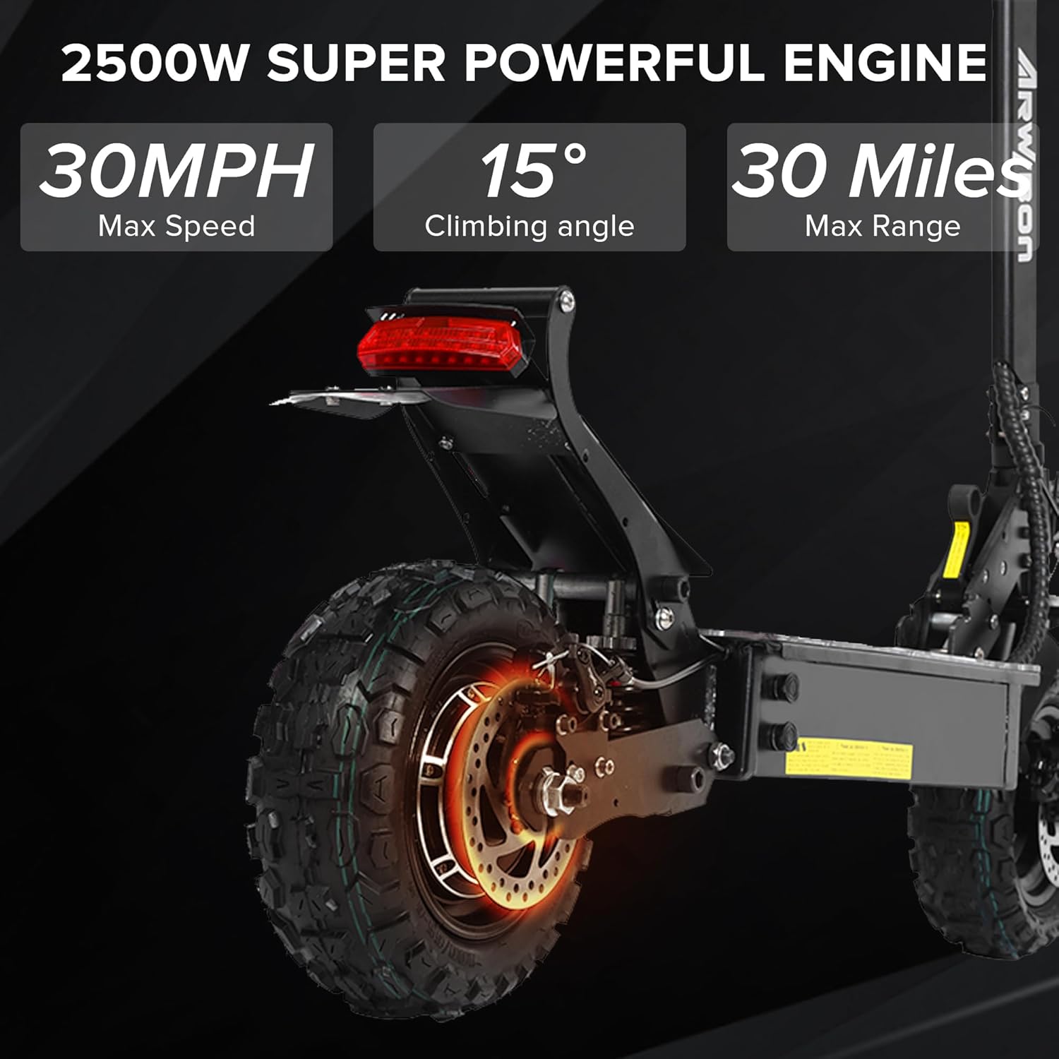 Electric Scooter for adult, 2500W Motor up to 30 MPH Max 30 Miles 11 inch Pneumatic Tire, Front (Ultra Double) Suspension and Double Brake, Foldable Escooter Adult Without Seat