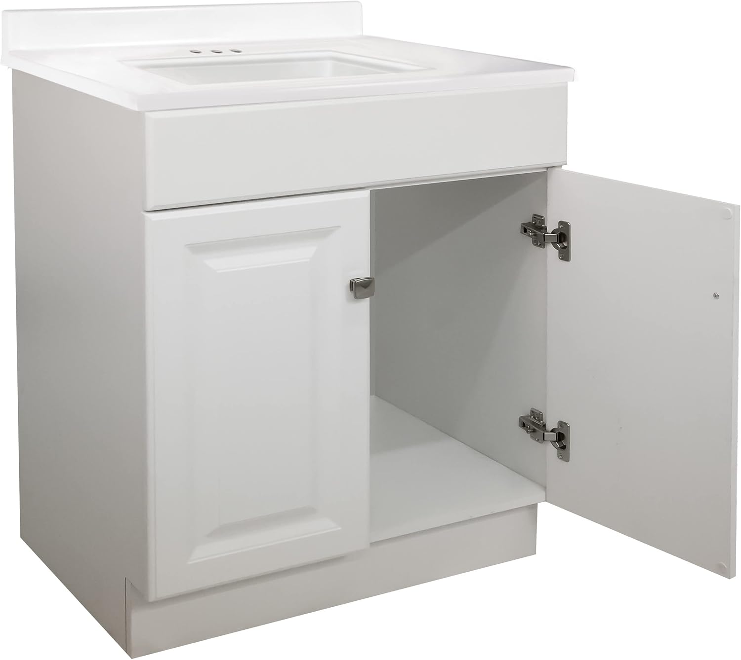 Design House 590877 Wyndham 2-Door Bathroom Cultured Marble 4" Centerset Camilla Vanity Top Unassembled, 31x22, White