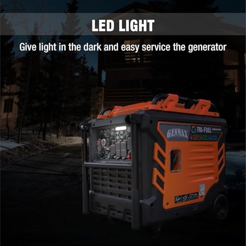 GENMAX 15000W Tri-Fuel Portable Generator - 2025 Model with ATS, CO Sensor, Digital Display & 50A Output Perfect for Home Backup, Construction Sites & Emergency Power (GM15000ET)
