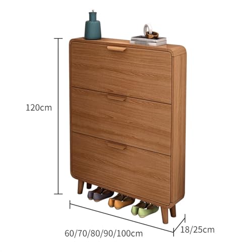 Shoe Racks/Shoe Shelf Organizer Shoe Cabinet, Wood Shoe Storage Cabinet with 3 Flip Drawers, Modern Slim Wooden Shoe Organizer Rack for Entryway Living Room Bedroom Shoe Rack for Entryway(50x18x120CM)