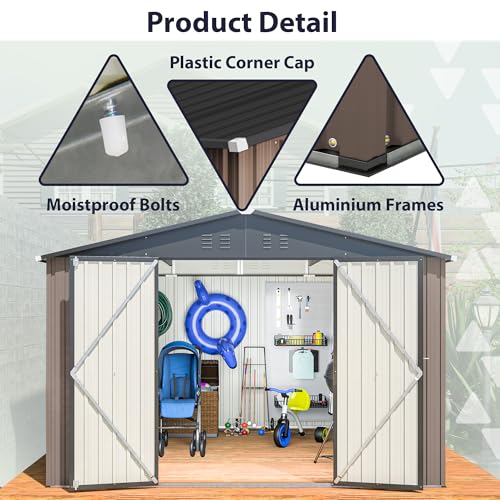 6x4 Ft Outdoor Storage Shed, Heavy-Duty All-Weather Tool Shed with Lockable Doors, Durable Resin Construction for, Patio & Backyard Organization Black