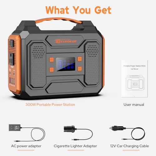 ZeroKor Portable Power Station,Outdoor Solar Generator with DC AC Outlet for Home Use Camping RV Travel