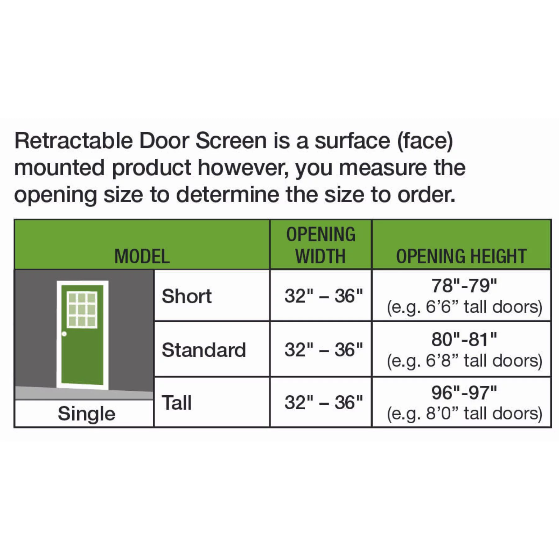 COOL Single Retractable Door Screen-Brown (for 80-in tall x 32-in to 36-in wide doors)