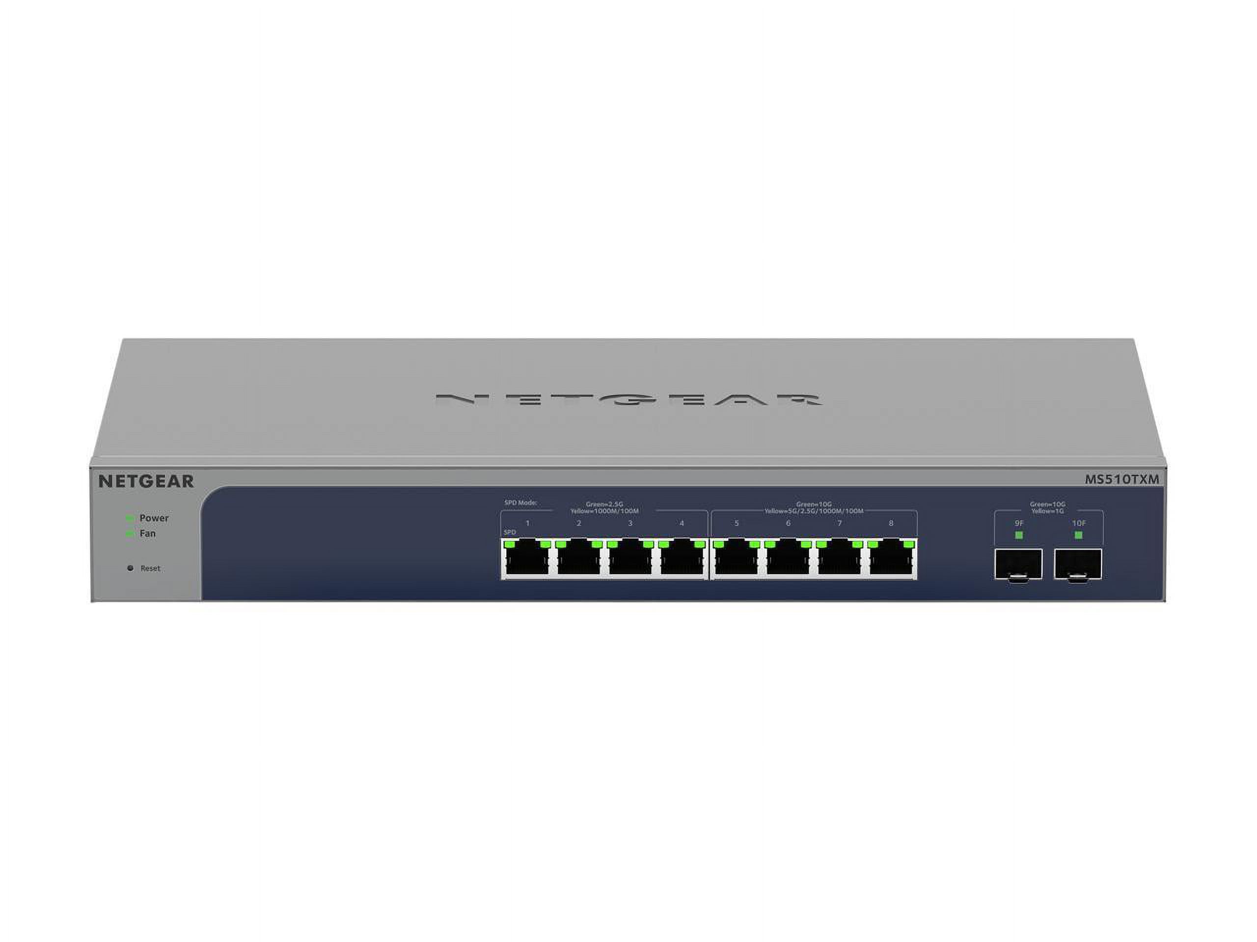 NETGEAR 10-Port Multi-Gigabit/10G Ethernet Smart Managed Pro Switch (MS510TXM) - with 8 x Multi-gig Ports, 2 x 10G SFP+, Insight Cloud Management, Desktop/Rackmount, ProSAFE Lifetime Protection