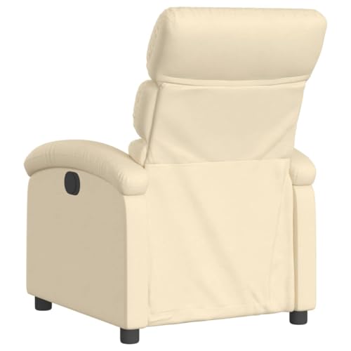 Recliner Chair Cream Fabric,Cozy Recliner Chair with Manual Adjustment & Comfortable Fabric Upholstery Living Room Furniture, Chaise Lounges