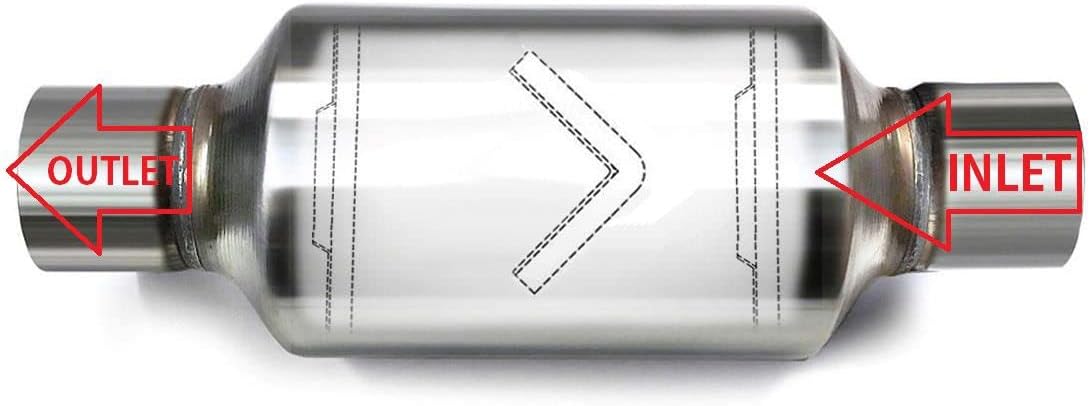 Pair of single chamber universal performance race round mufflers 2.25" Pack of 2