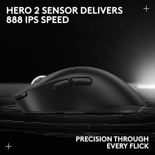 Logitech G PRO X Superlight 2 DEX Wireless Gaming Mouse, 60g pro-Grade Right-Handed Mouse with 5 programmable Buttons, USB-C Charging, 44k DPI Sensor, up to 8 kHz Polling for PC/Mac - White