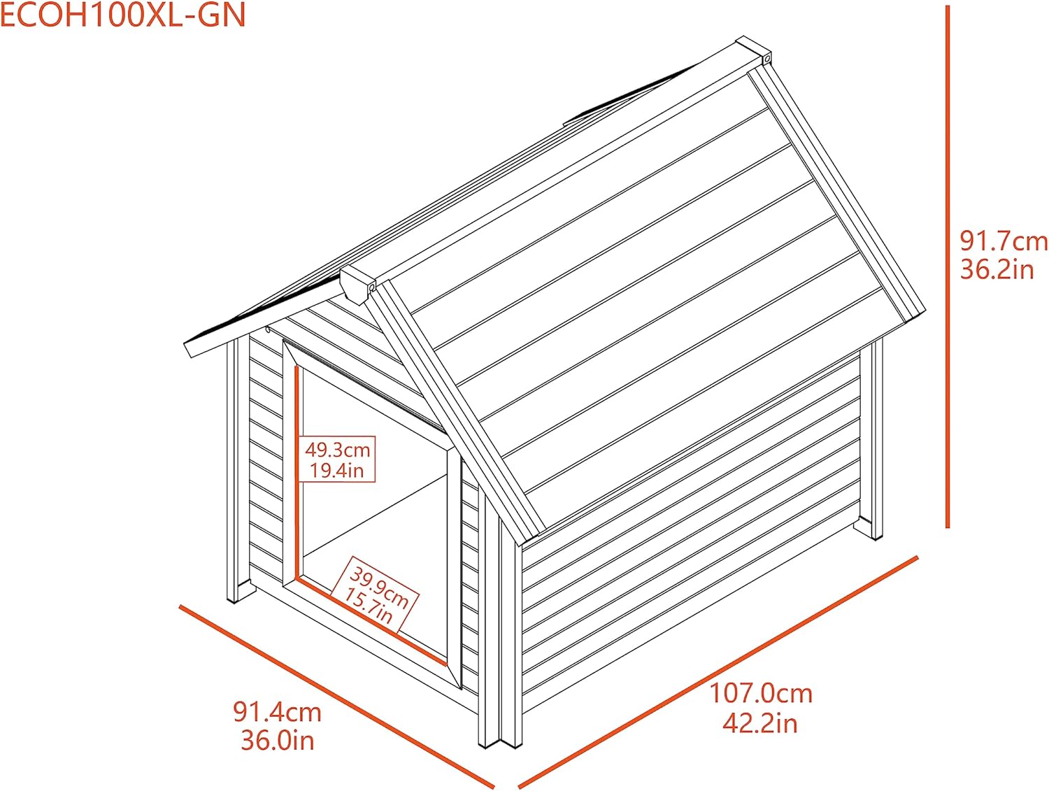 Extra Large ECOFLEX® Pet Dog House - Outdoor Bunk Style Shelter for Dogs up to 150lbs - Raised Floor for Flow Through Ventilation, Weather Proof & Easy to Clean - 10 Year Manufacturer's Warranty