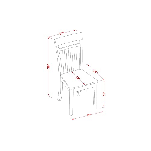 East West Furniture PFCA9-CAP-W 9 Piece Dining Table Set Includes a Square Wooden Table with Butterfly Leaf and 8 Dining Room Chairs, 54x54 Inch, Cappuccino
