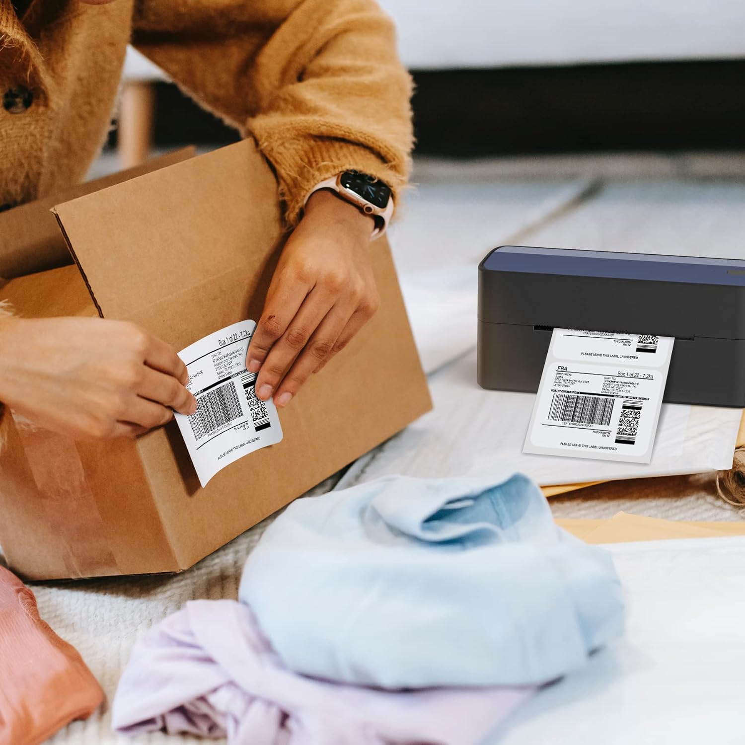 Shipping Label Printer, Thermal Label Printer Work with Windows & macOS, Thermal Printer for Shipping Labels, 152mm/s, Compatible with Amazon, Ebay, Esty, Shopify, UPS, FedEx, USPS